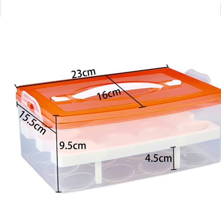24 Grid Bilayer Organizer Refrigerator Egg Storing Portable Storage Box Container