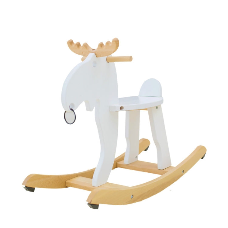Children's Toddler Wooden Car Elk Wooden Horse Rocking Chair
