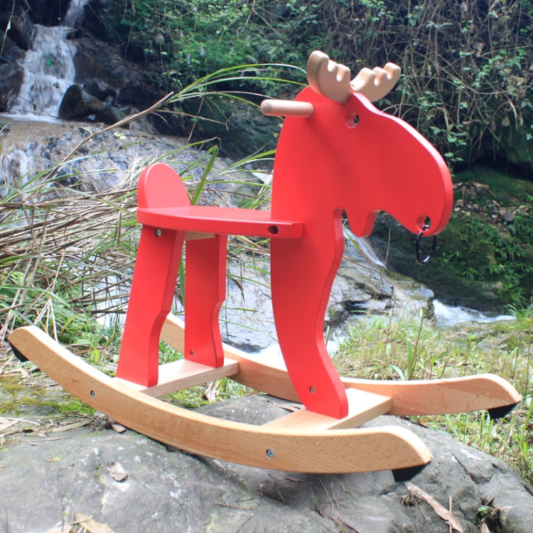 Children's Toddler Wooden Car Elk Wooden Horse Rocking Chair