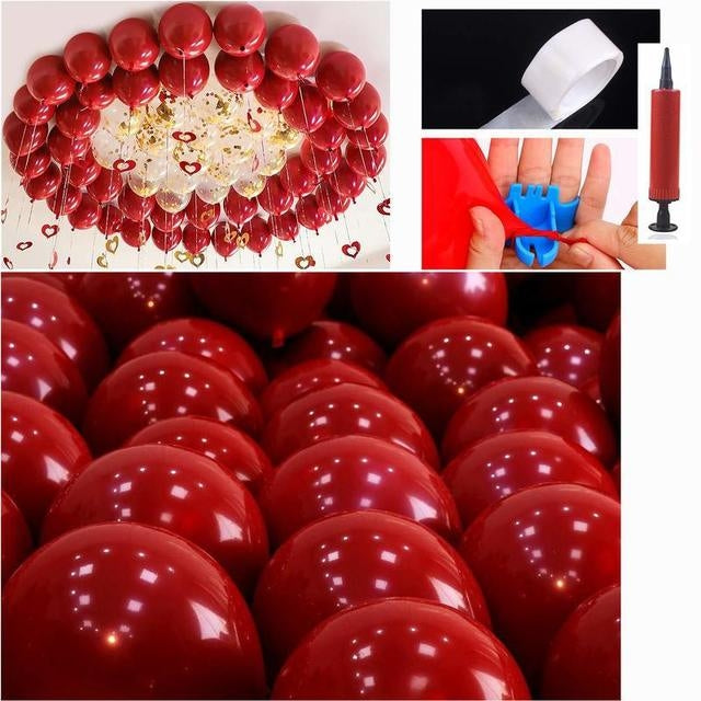 100 PCS Balloons Toys Party Decoration Balloon Balloon Toy, Specification:Single Layer (Red)(Red)