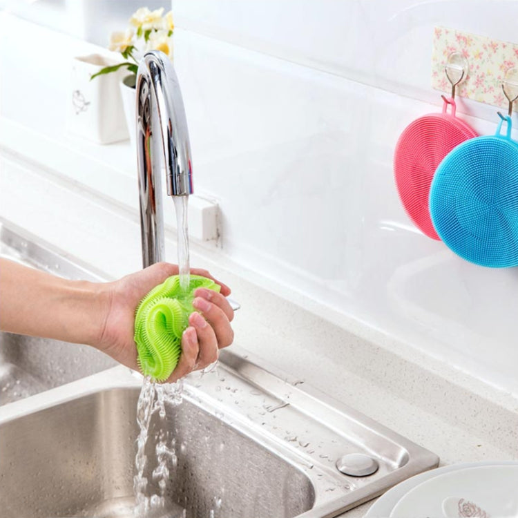 100 PCS Kitchen Multifunction Pad Silicone Fruit Vegetable Cleaner Washing Tools, Random Color Delivery