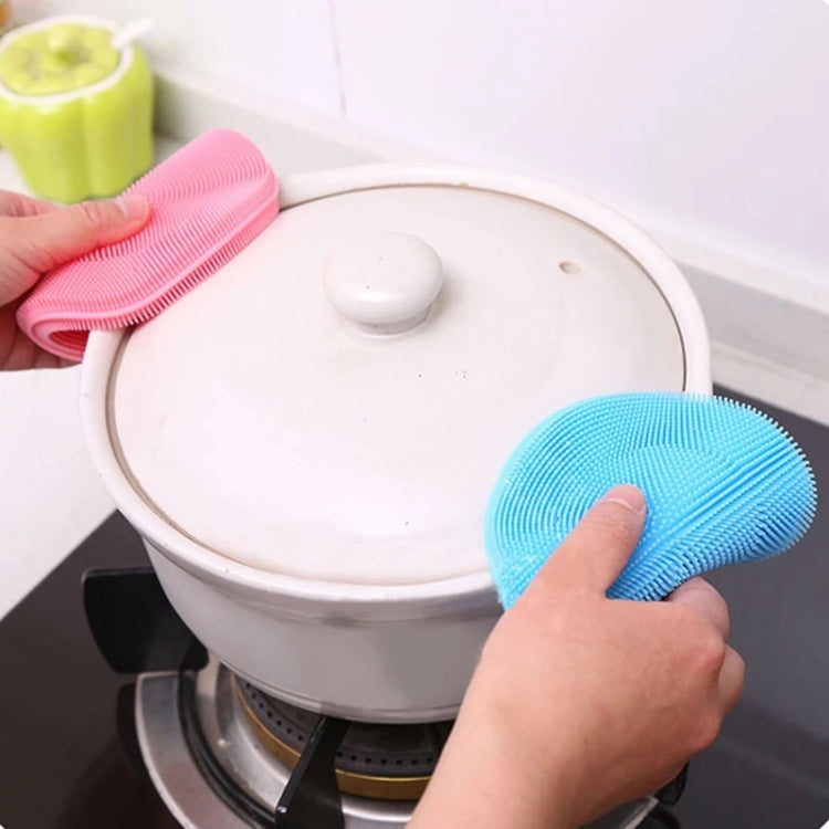 100 PCS Kitchen Multifunction Pad Silicone Fruit Vegetable Cleaner Washing Tools, Random Color Delivery
