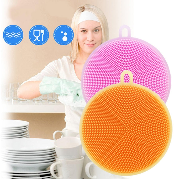 100 PCS Kitchen Multifunction Pad Silicone Fruit Vegetable Cleaner Washing Tools, Random Color Delivery