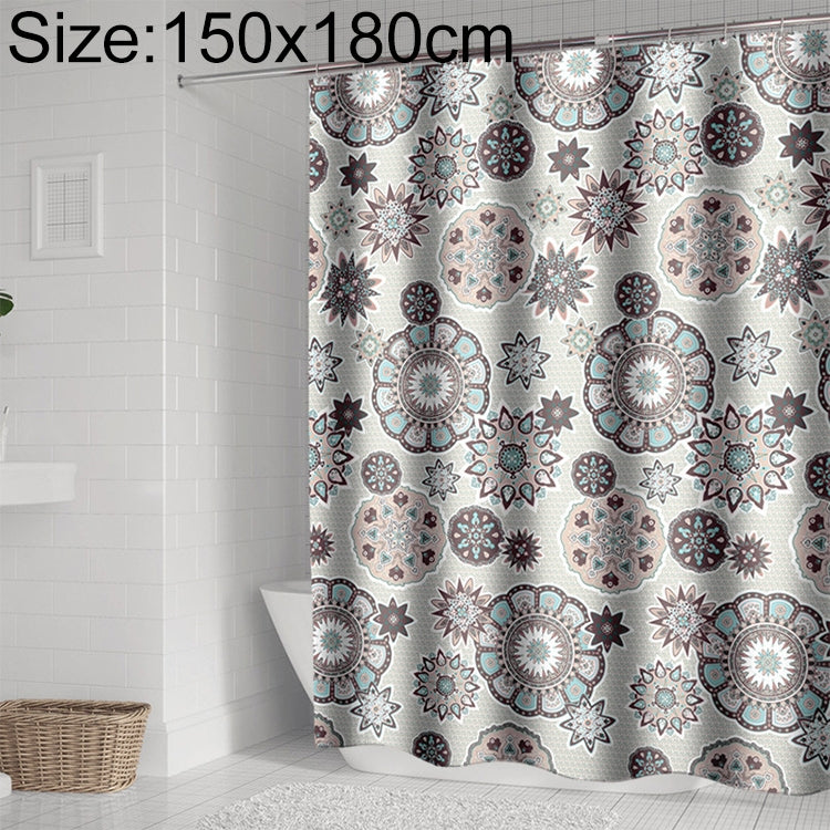 Bohemian Mandala Shower Curtains Bathroom Geometric Waterproof Bath Curtain, Size:150x180cm