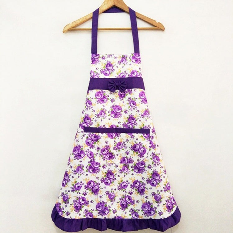 Household Rose Waterproof Kitchen Aprons Flower Cleaning Overalls