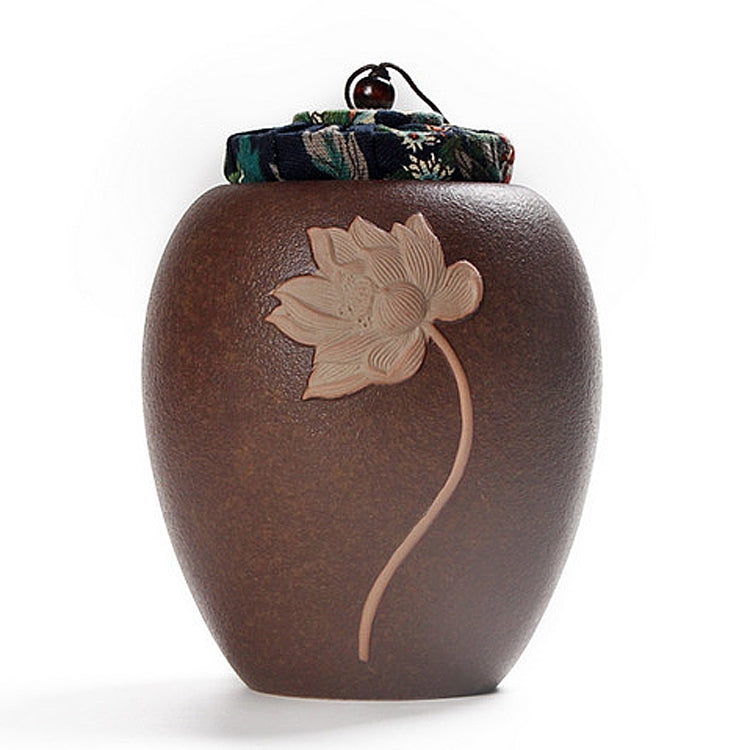 Medium Stoneware Black Pottery Seal Saving Tea Can Tea Pot