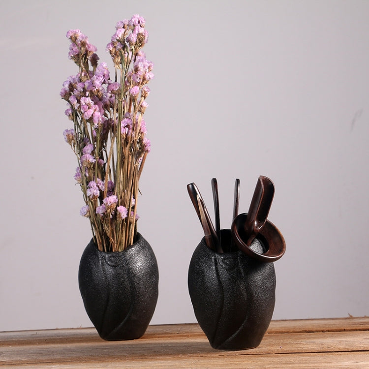 Solid Wood Tea Clip Tea Spoon Tea Ceremony Six Gentleman Suit Combination, Colour: Ebony