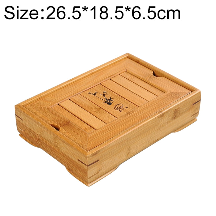 Bamboo Small Water Tea Tray Water Storage Kungfu Tea Set Hotel Tea Table, Size: 26.5*18.5*6.5cm