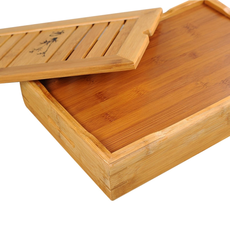 Bamboo Small Water Tea Tray Water Storage Kungfu Tea Set Hotel Tea Table, Size: 38*26.5*6.5cm