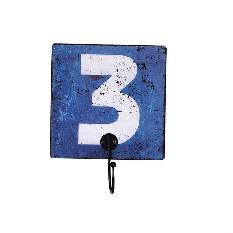 Retro Creative Number Hooks Coat Hook Wall Decoration Wall Hanging