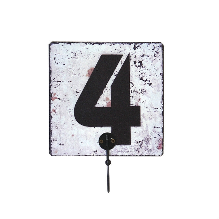 Retro Creative Number Hooks Coat Hook Wall Decoration Wall Hanging