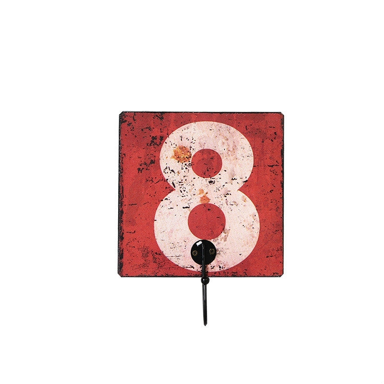 Retro Creative Number Hooks Coat Hook Wall Decoration Wall Hanging