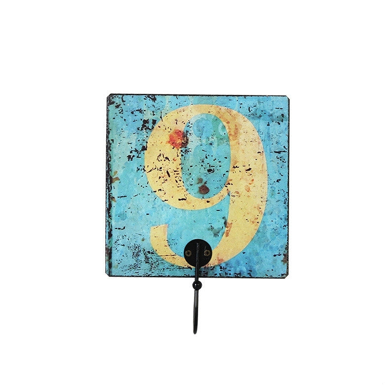 Retro Creative Number Hooks Coat Hook Wall Decoration Wall Hanging