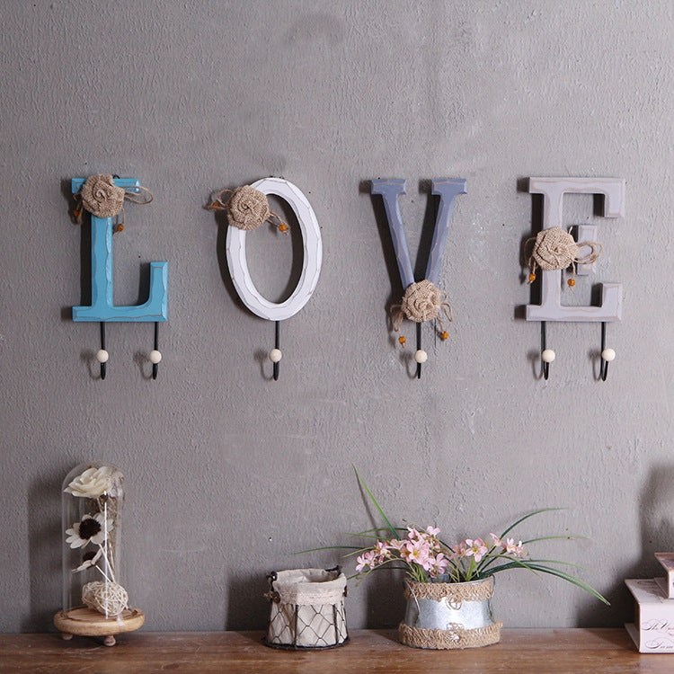 Creative Wall Decoration Hanger Porch Personality Letter Coat Wall Hanging, Size: 12x4.5x26.5cm