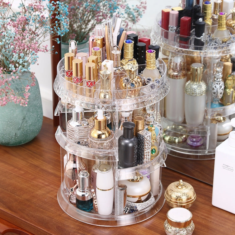 360 Degree Rotating Makeup Storage Box Diamond Shape Drawer Multilayer Dresser Desktop Shelf With Drawer