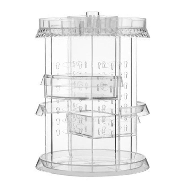 360 Degree Rotating Makeup Storage Box Diamond Shape Drawer Multilayer Dresser Desktop Shelf With Drawer