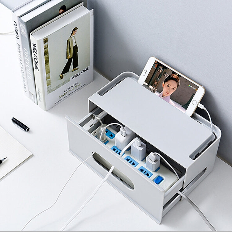 Plastic Pull Type Desktop Power Cable Storage Storage Box