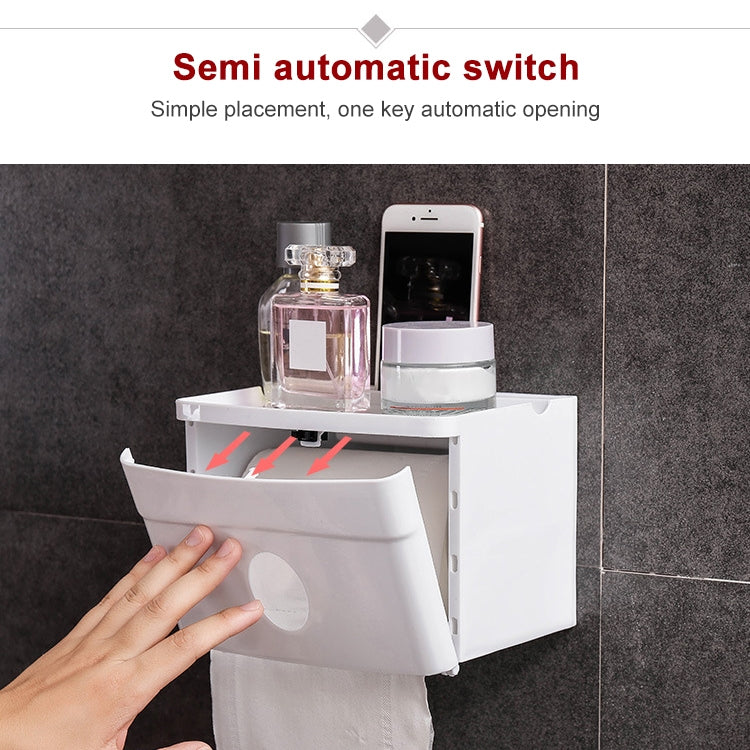 Multifunction Suction Wall Punch Free Bathroom Bathroom Plastic Paper Towel Holder Storage Rack