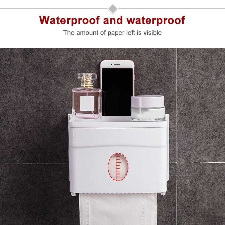 Multifunction Suction Wall Punch Free Bathroom Bathroom Plastic Paper Towel Holder Storage Rack