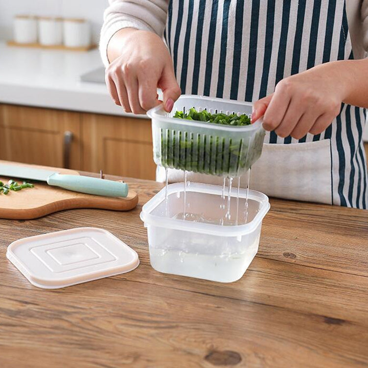 Kitchen Refrigerator Fruit And Vegetable Drain Storage Box with Cap
