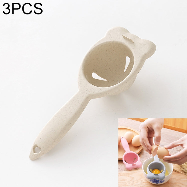 3 PCS 2260 Bear Ears Shape Kitchen Baking Wheat Straw Egg Yolk Egg White Separation Tool Filter Separator