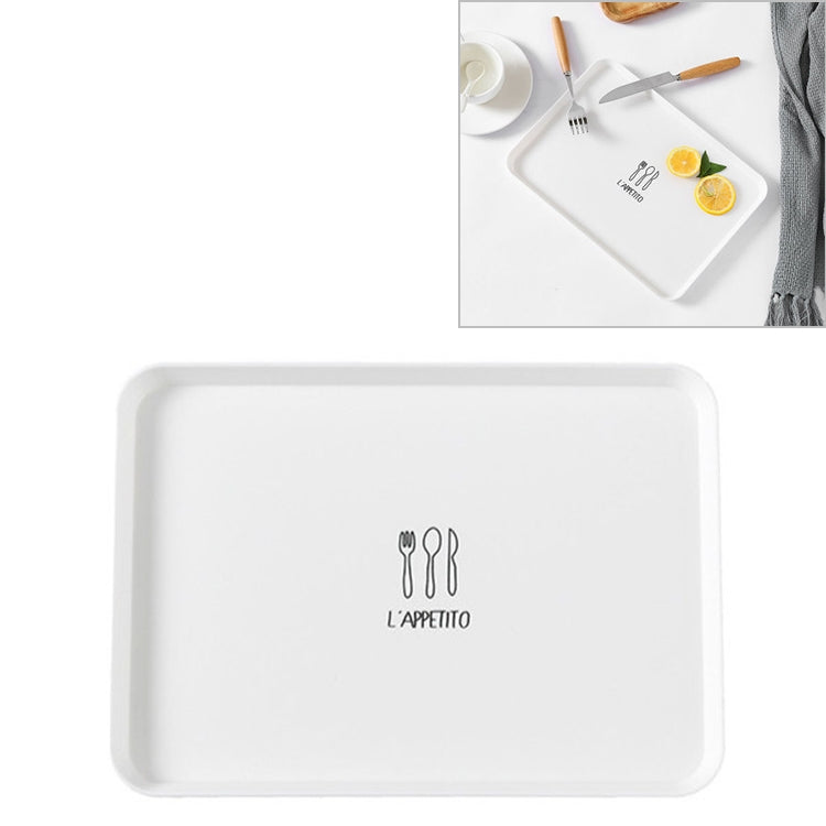 Home Simple Rectangle Breakfast Plate Plastic Tea Tray Plate Dessert Small Tray