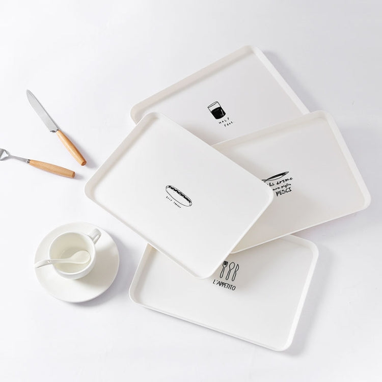 Home Simple Rectangle Breakfast Plate Plastic Tea Tray Plate Dessert Small Tray