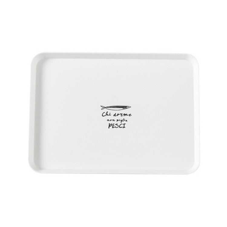 Home Simple Rectangle Breakfast Plate Plastic Tea Tray Plate Dessert Small Tray