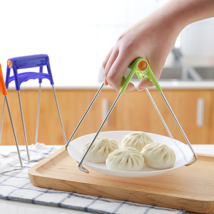 Kitchen Stainless Steel Cup Holder Folder Anti-scalding Dish Clip Tray Clip, Random Color Delivery