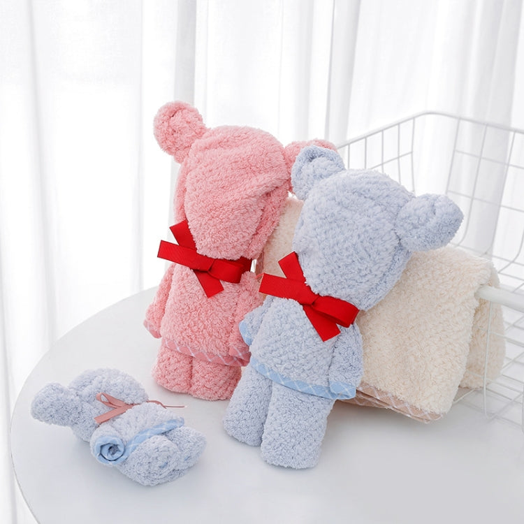 Creative Bear Cute Face Towel Absorbent Lint Soft Wash Coral Fleece Gift Towel, Size:30x80cm