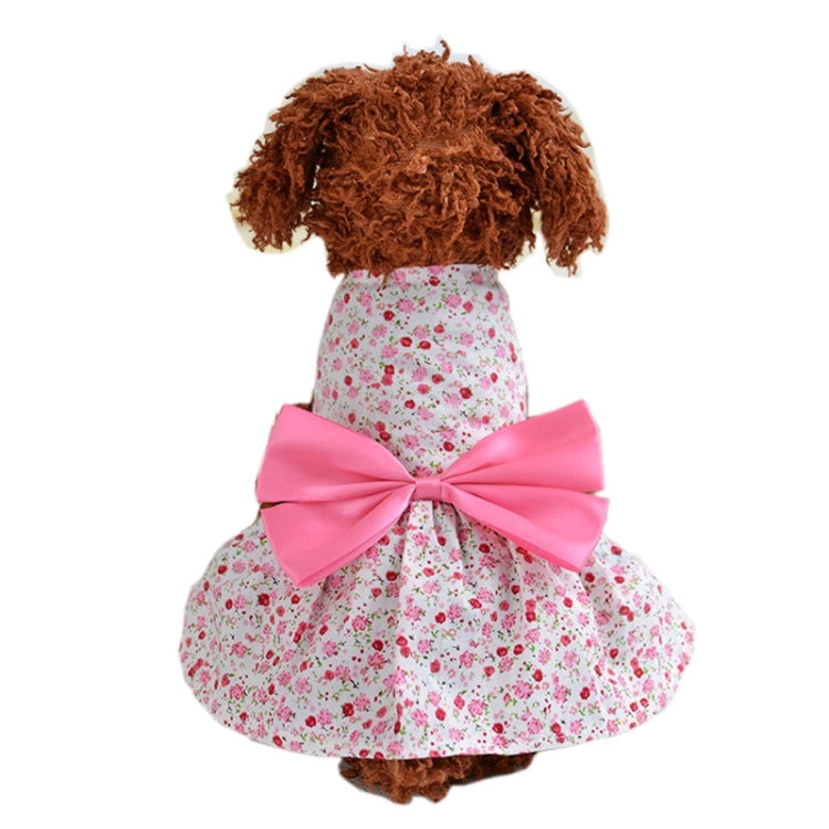 Puppy Pet Dog Clothing Cool Summer Cat Dog Bow Floral Skirt, Size: XS