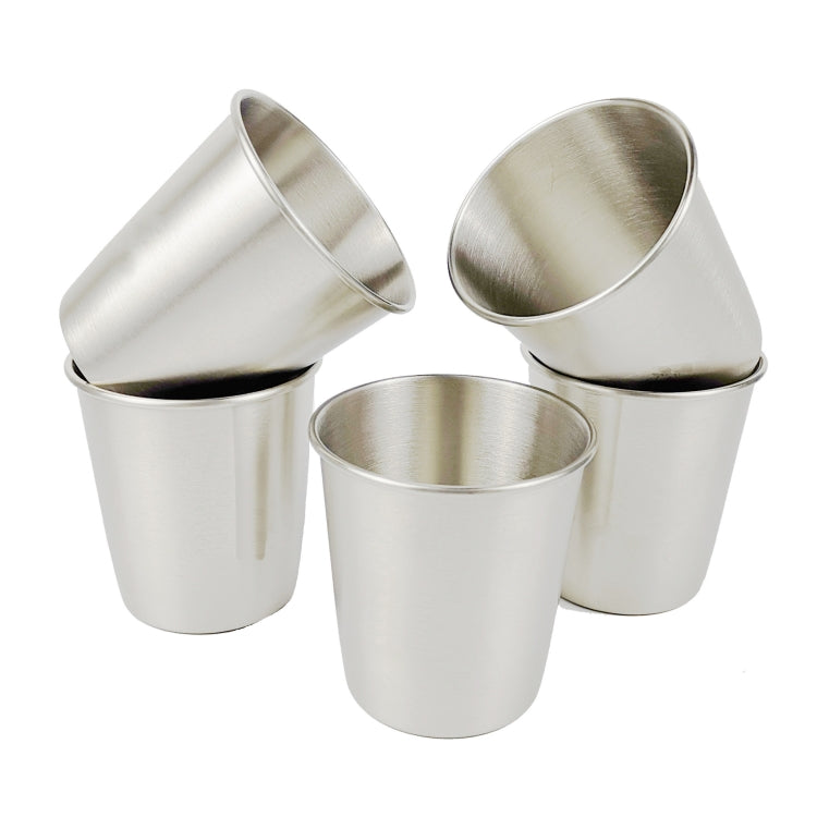 5 PCS Rolled Child Shockproof Stainless Steel Beer Milk Tea Cup with Cloth Bag, Capacity: 200ml