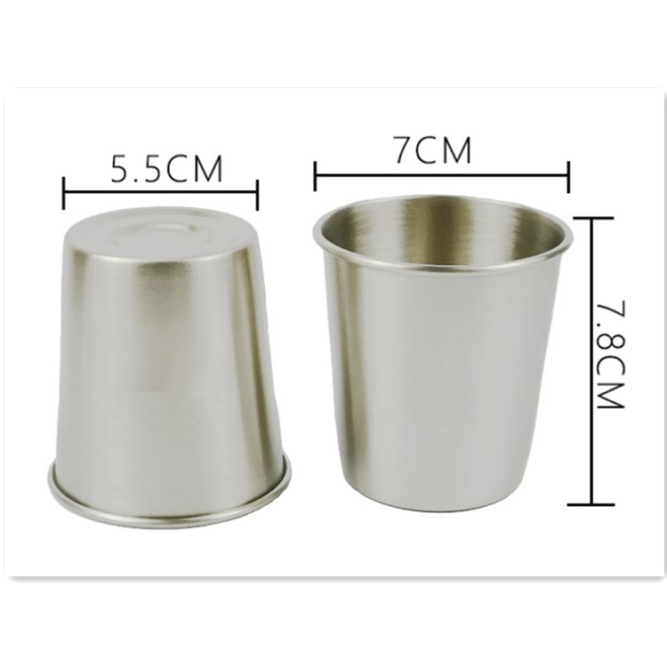 5 PCS Rolled Child Shockproof Stainless Steel Beer Milk Tea Cup with Cloth Bag, Capacity: 200ml