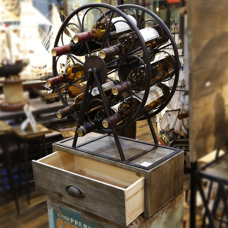 Windmill Shape Industrial Style Fashion Large Wrought Iron Wine Racks with Base