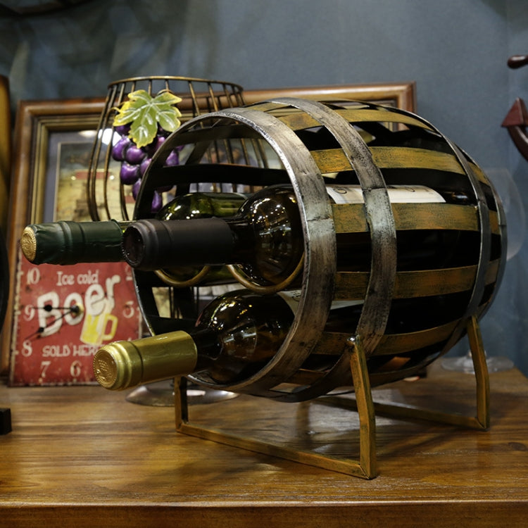 Metal Barrel Modeling Wine Cabinet Retro Creative Wine Rack Decoration Bar Decoration