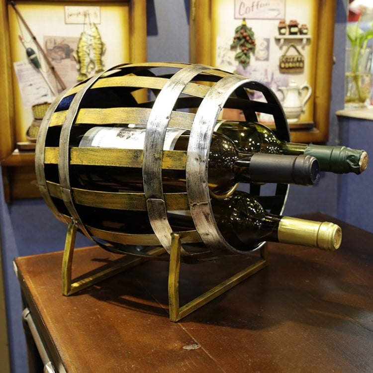 Metal Barrel Modeling Wine Cabinet Retro Creative Wine Rack Decoration Bar Decoration