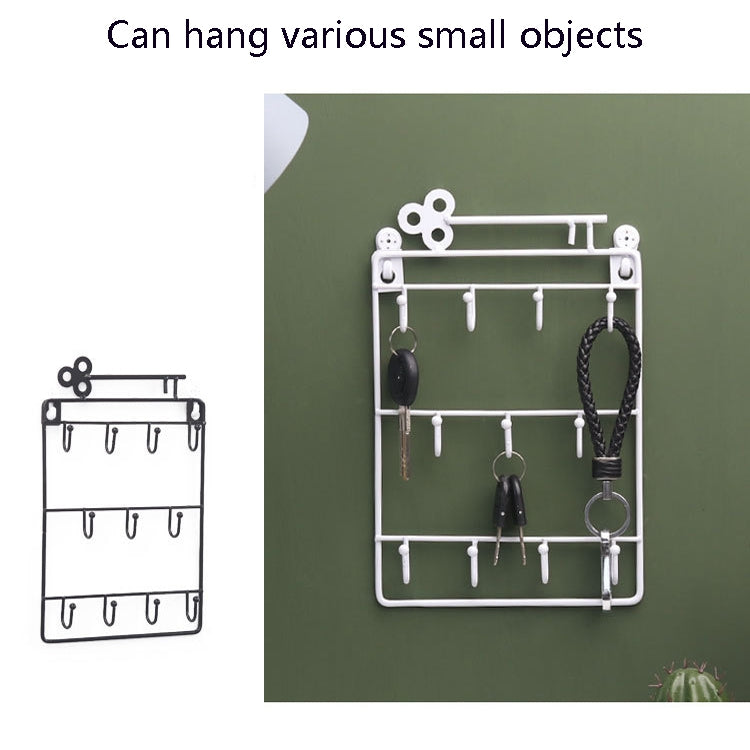 2 PCS Three-Layer Key Iron Storage Hook Behind The Door Home Decorative Wall Key Hook