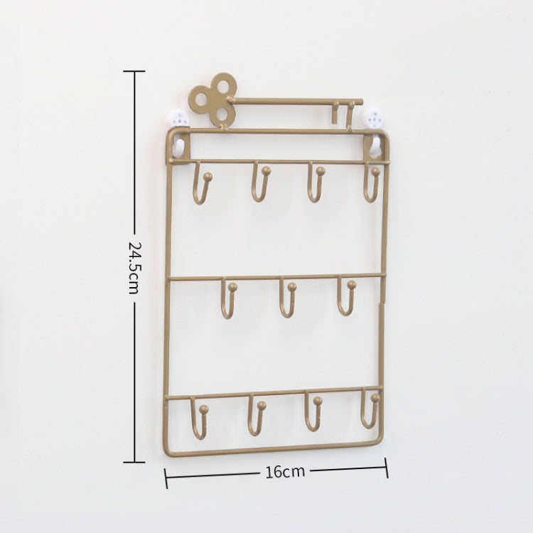 2 PCS Three-Layer Key Iron Storage Hook Behind The Door Home Decorative Wall Key Hook