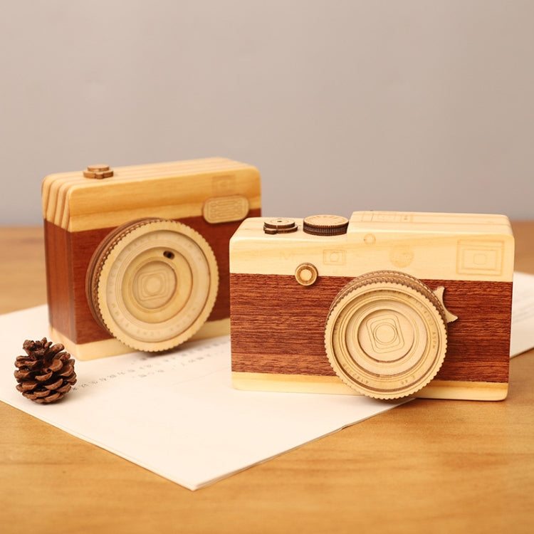 Children Day Gift Girl Birthday Gift Rotating Shutter Wooden Camera Music Box