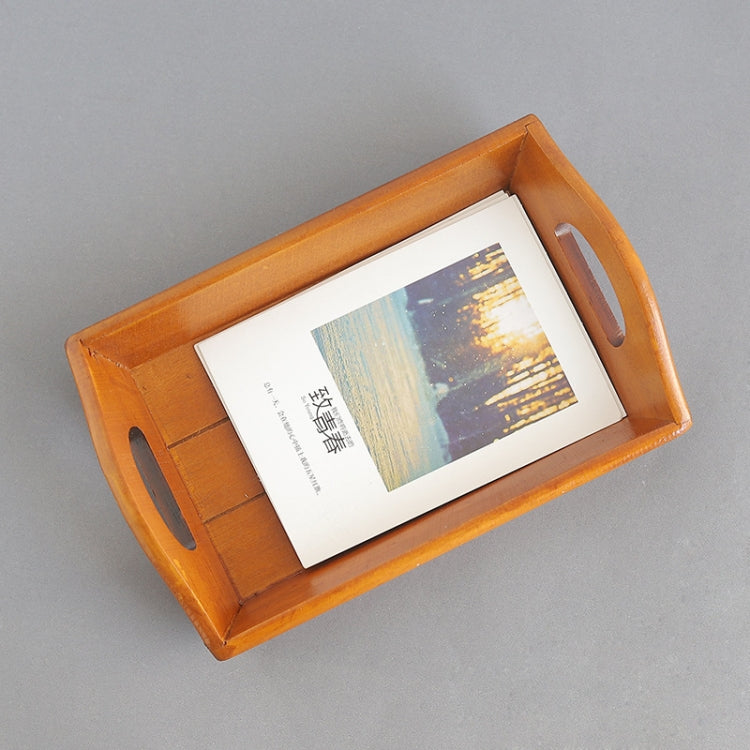 Handmade Square Tray Old Wooden Plate Solid Wood Fruit Plate Hotel Restaurant Dish