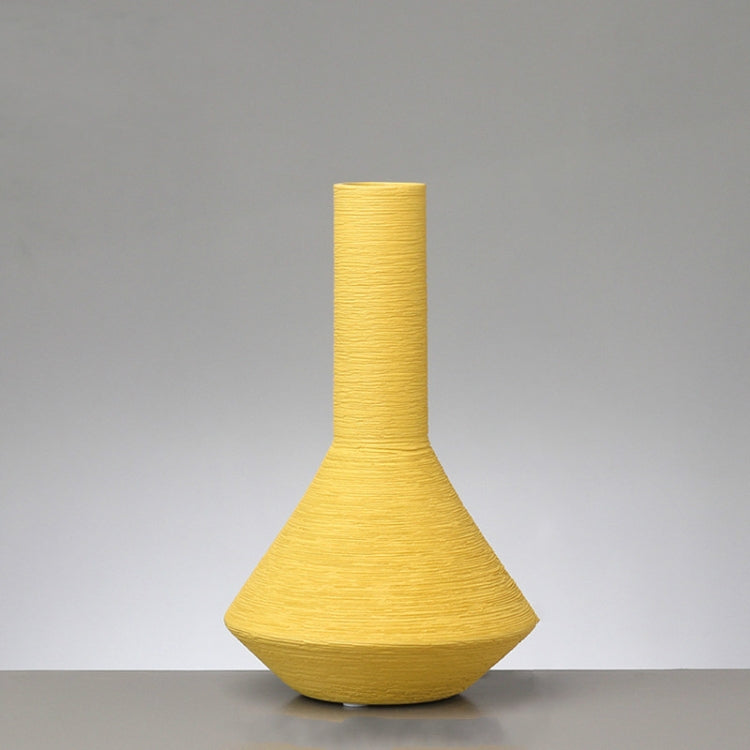 Ceramic Vase Dried Flower Insert Ornaments Home Porch Dry Vase Ornament Furnishings, Colour: Yellow