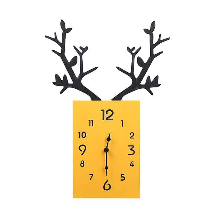 Wooden Antler Wall Clock Home Decor Living Room Bedroom Office Wall Clock
