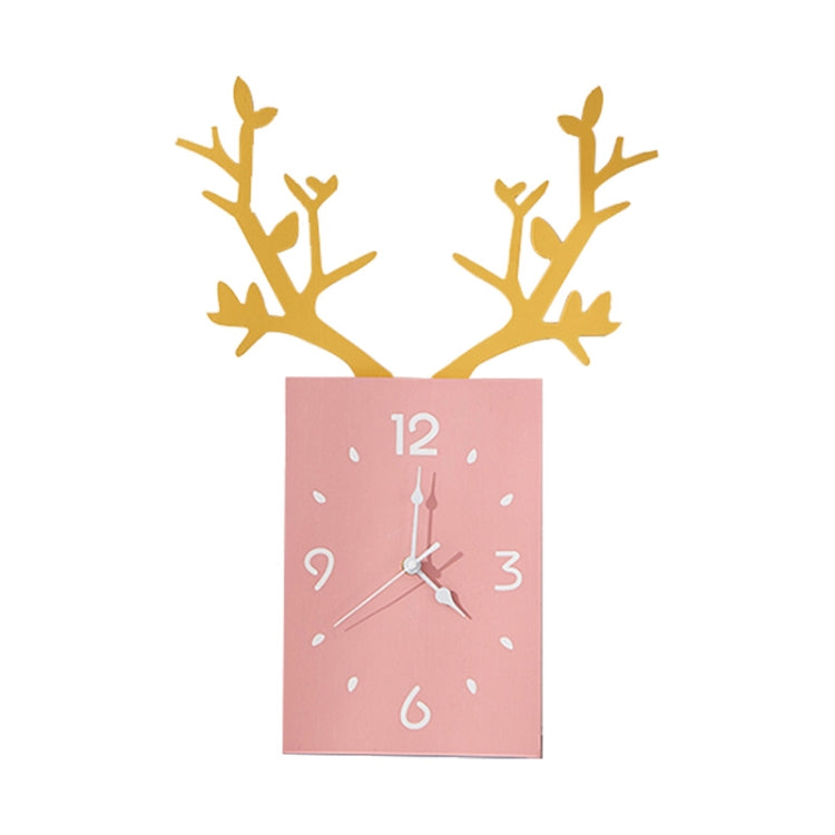 Wooden Antler Wall Clock Home Decor Living Room Bedroom Office Wall Clock