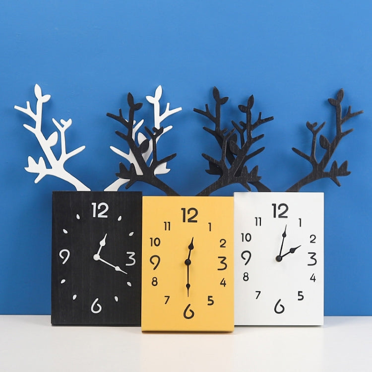 Wooden Antler Wall Clock Home Decor Living Room Bedroom Office Wall Clock
