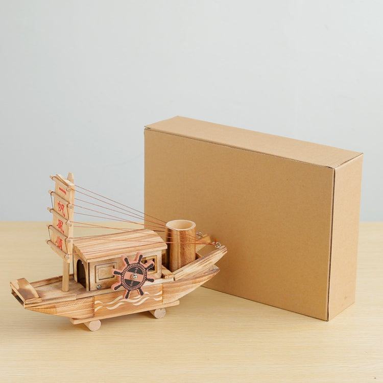 Creative Wooden Ship Model Ornaments Sailing Music Box