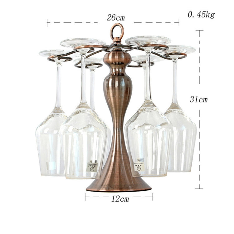 Creative Iron Three-dimensional Upside Down High Red Wine Cup Holder Home Kitchen Bar Wine Cabinet Hanging Cup Holder, Color:Bronze Cup Holder