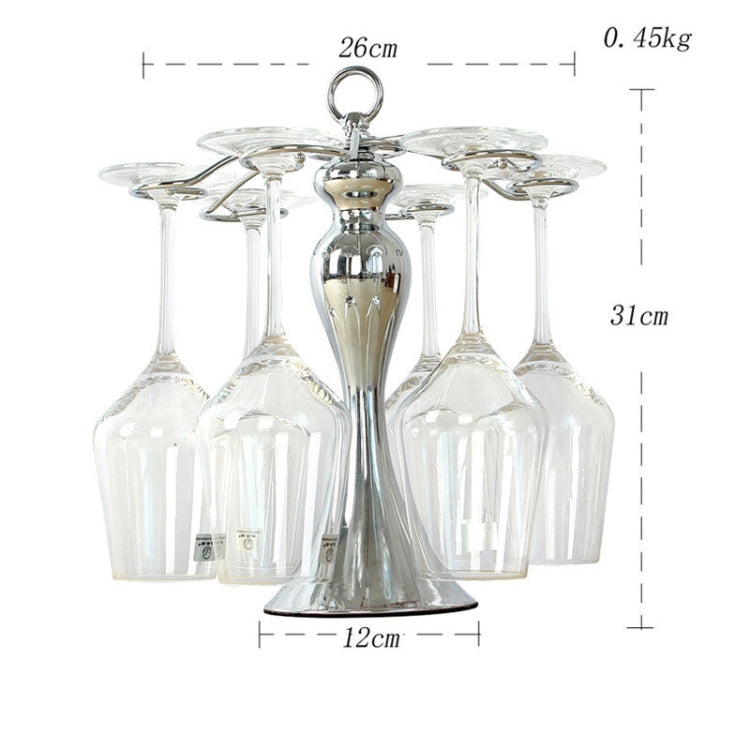 Creative Iron Three-dimensional Upside Down High Red Wine Cup Holder Home Kitchen Bar Wine Cabinet Hanging Cup Holder, Color:Silver Cup Holder