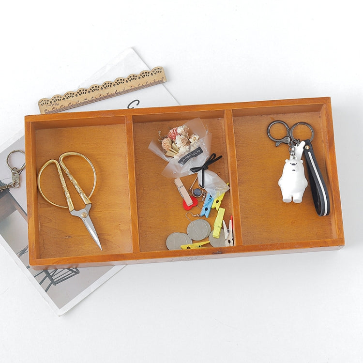 Meaty Flower Pot Small Wooden Box Rectangular Vintage Wooden Desktop Storage Box(Brown)