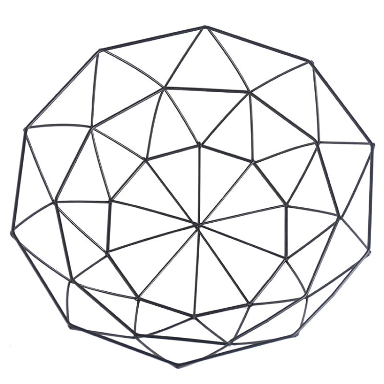 Nordic Wrought Iron Fruit Storage Basket Creative Home Living Room Desktop Fruit Tray, Color:Black Line Style