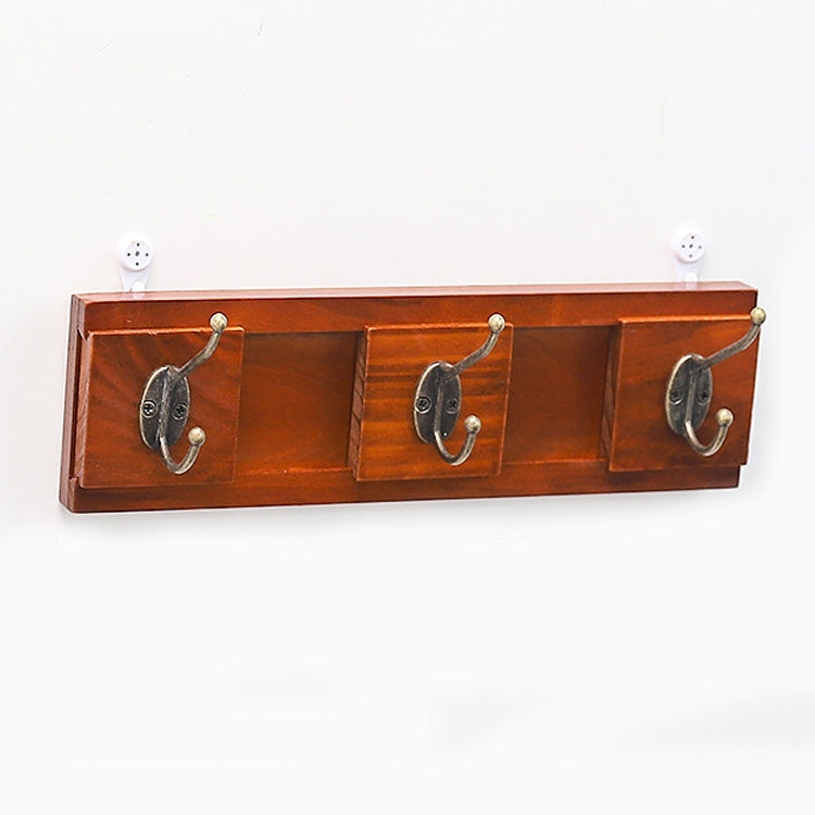 Retro Creative Door Behind Wooden Hooks Bedroom Wall Coats Hooks, Colour: Three Hooks
